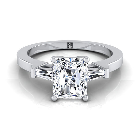 The June Select Three Stone Engagement Ring with Lab Diamond in 18K White Gold - view 1