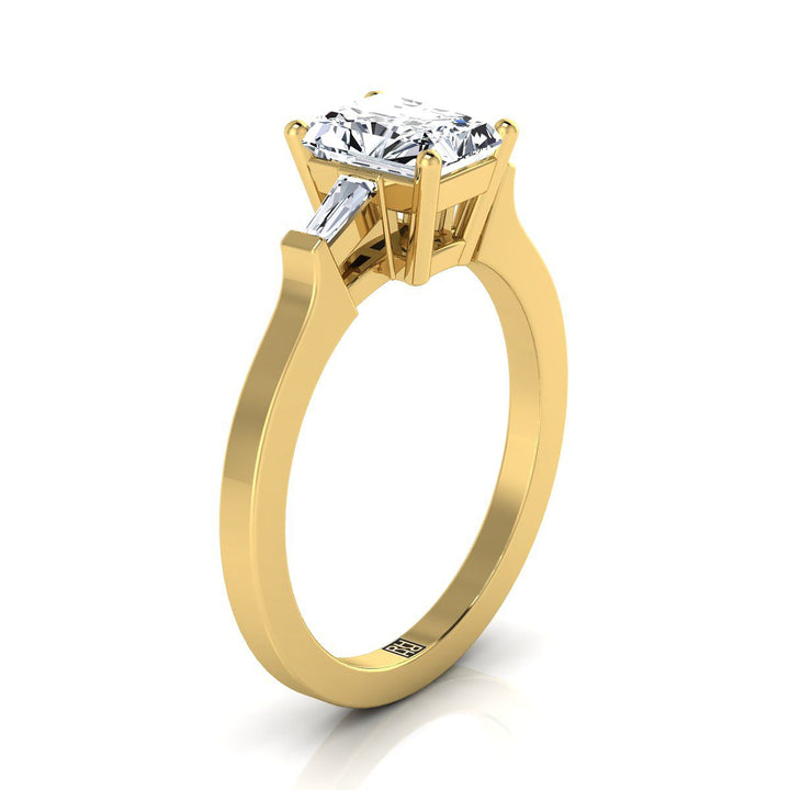 The June Select Three Stone Engagement Ring with Lab Diamond in 18K Yellow Gold - view 2
