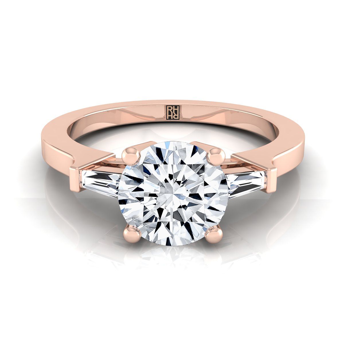 The June round engagement ring setting in 14K Rose Gold | RockHer