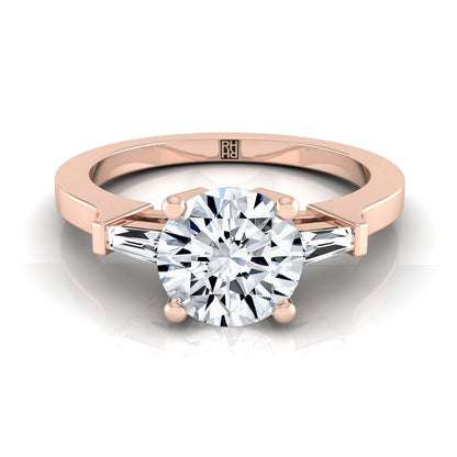 The June Select Three Stone Engagement Ring with Lab Diamond in 14K Rose Gold - view 1