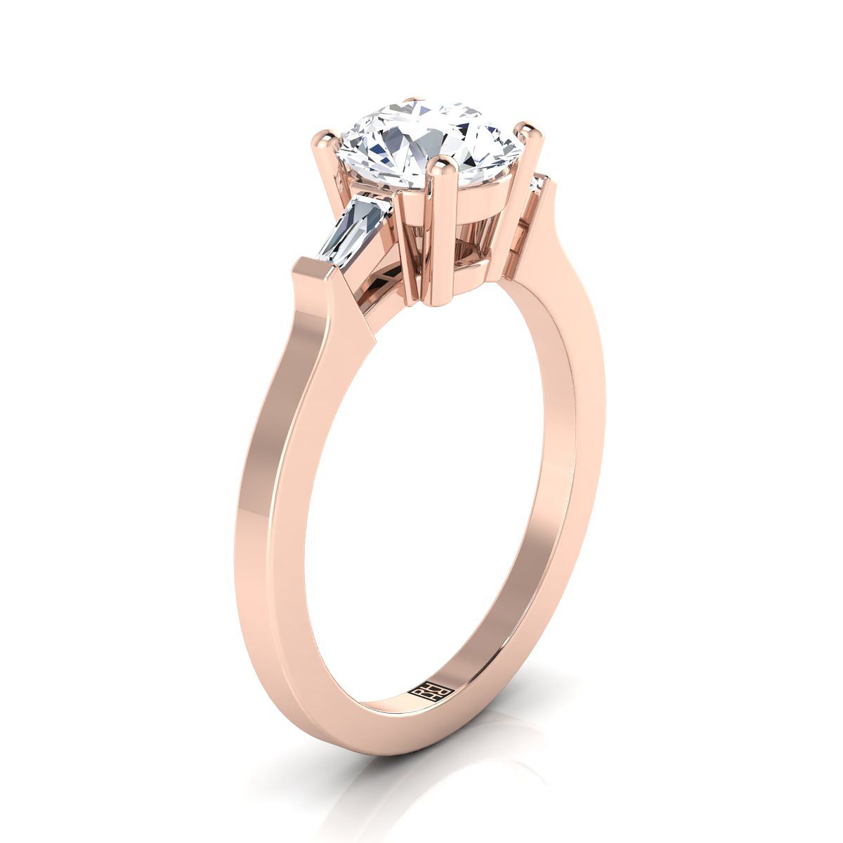 Select Three Stone styling on The June round engagement ring setting | RockHer