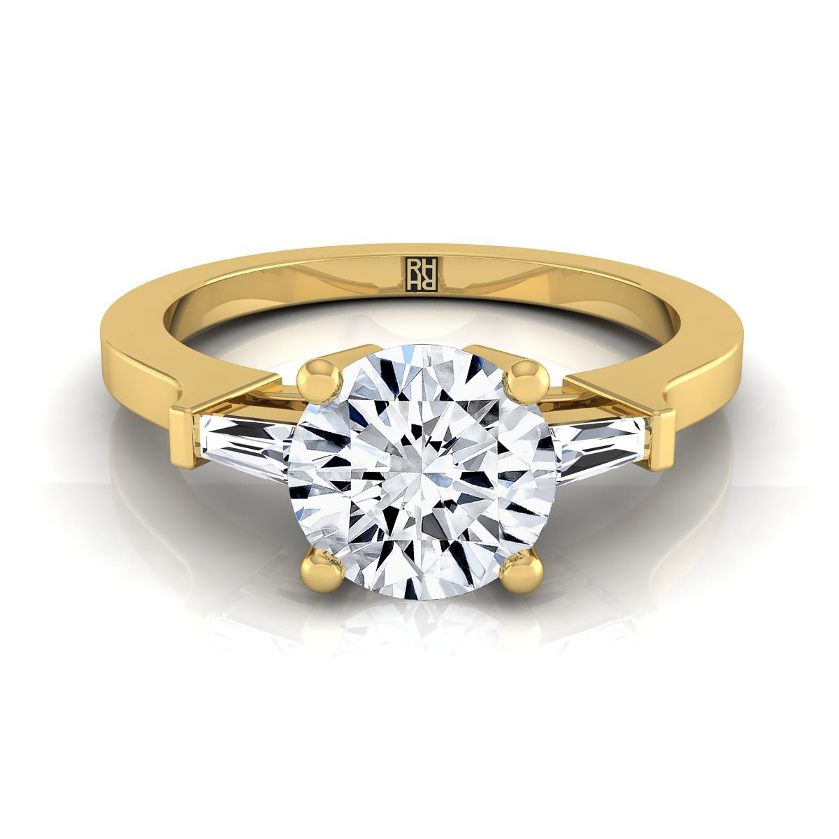 The June round engagement ring setting in 18K Yellow Gold | RockHer