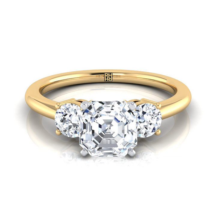 The Anita Select Three Stone Engagement Ring with Lab Diamond in 18K Yellow Gold - view 1