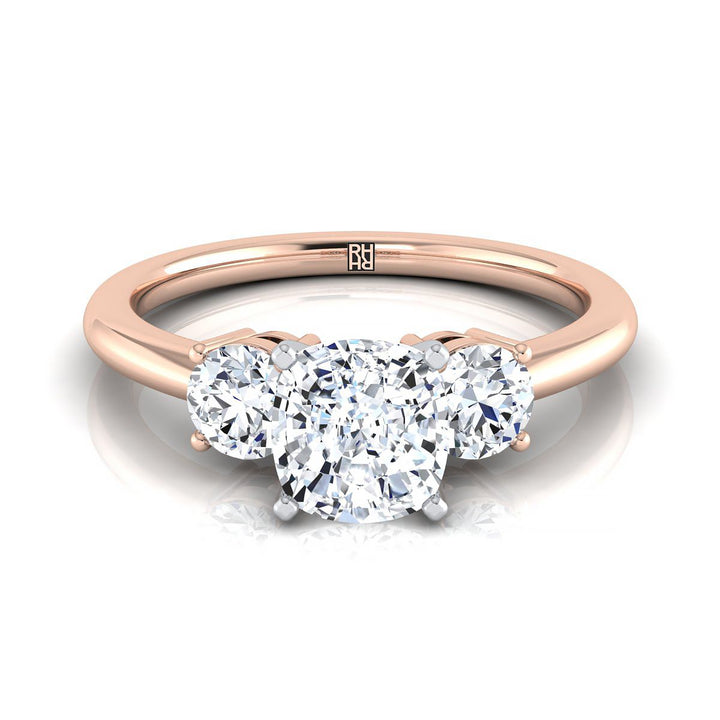 The Anita Select Three Stone Engagement Ring with Lab Diamond in 14K Rose Gold - view 1