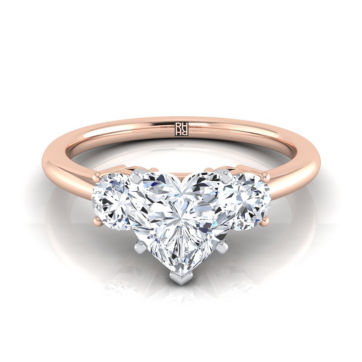 The Anita heart engagement ring setting in 14K Rose Gold | RockHer