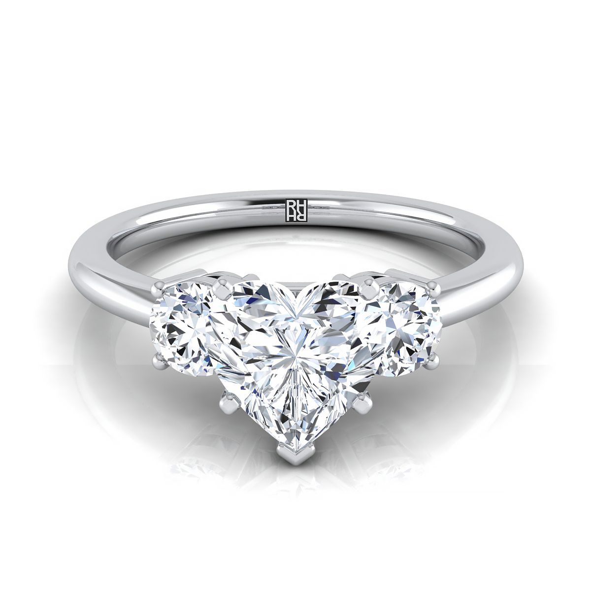 The Anita heart engagement ring setting in Platinum | RockHer