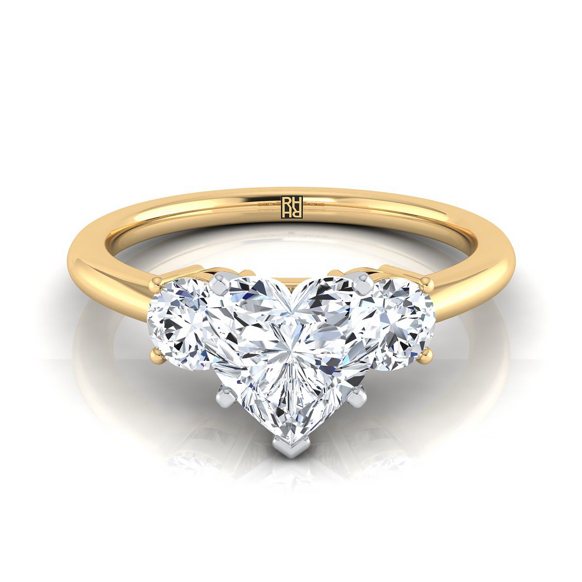 The Anita heart engagement ring setting in 18K Yellow Gold | RockHer