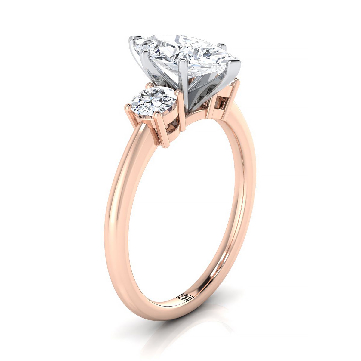 Select Three Stone styling on The Anita marquise engagement ring setting | RockHer