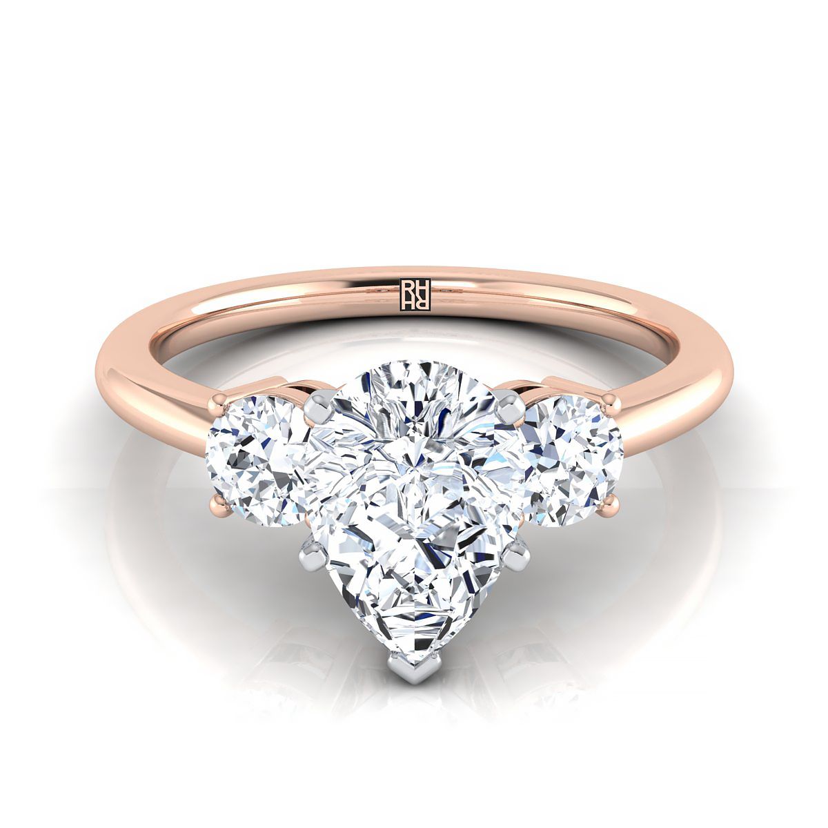 The Anita pear engagement ring setting in 14K Rose Gold | RockHer