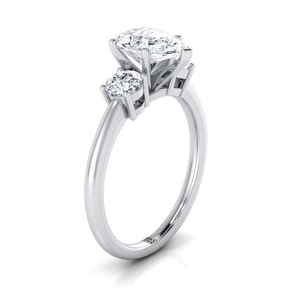 Anita Select Three Stone Pear Lab Diamond Engagement Ring in Platinum | RockHer