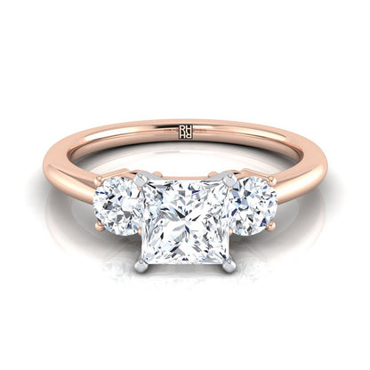 The Anita Select Three Stone Engagement Ring with Lab Diamond in 14K Rose Gold - view 1