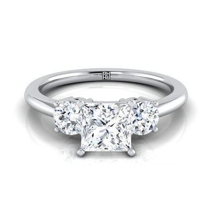 Classic Three Stone Princess, in Platinum, prong setting | RockHer