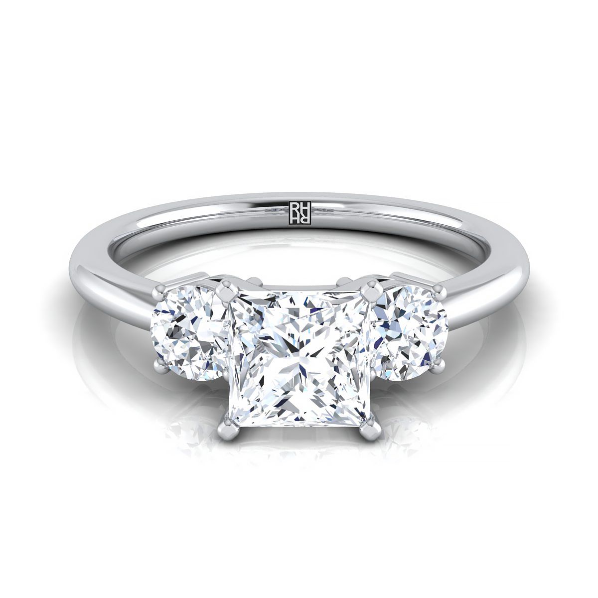 The Anita princess engagement ring setting in 18K White Gold | RockHer