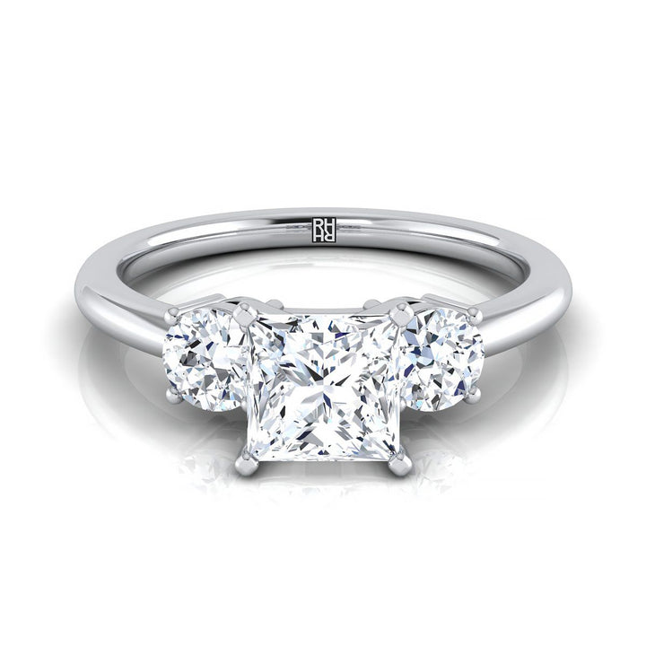 The Anita Select Three Stone Engagement Ring with Lab Diamond in 18K White Gold - view 1