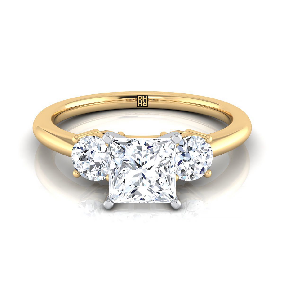 The Anita princess engagement ring setting in 18K Yellow Gold | RockHer