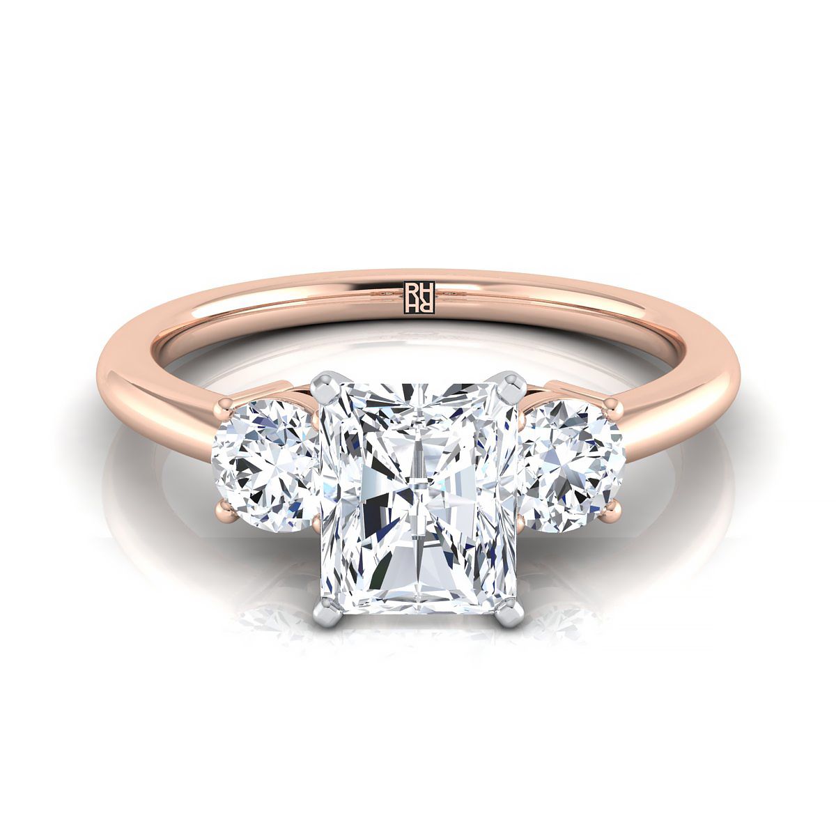 The Anita radiant engagement ring setting in 14K Rose Gold | RockHer