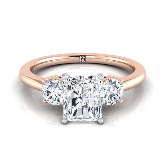 The Anita Select Three Stone Engagement Ring with Lab Diamond in 14K Rose Gold - view 1