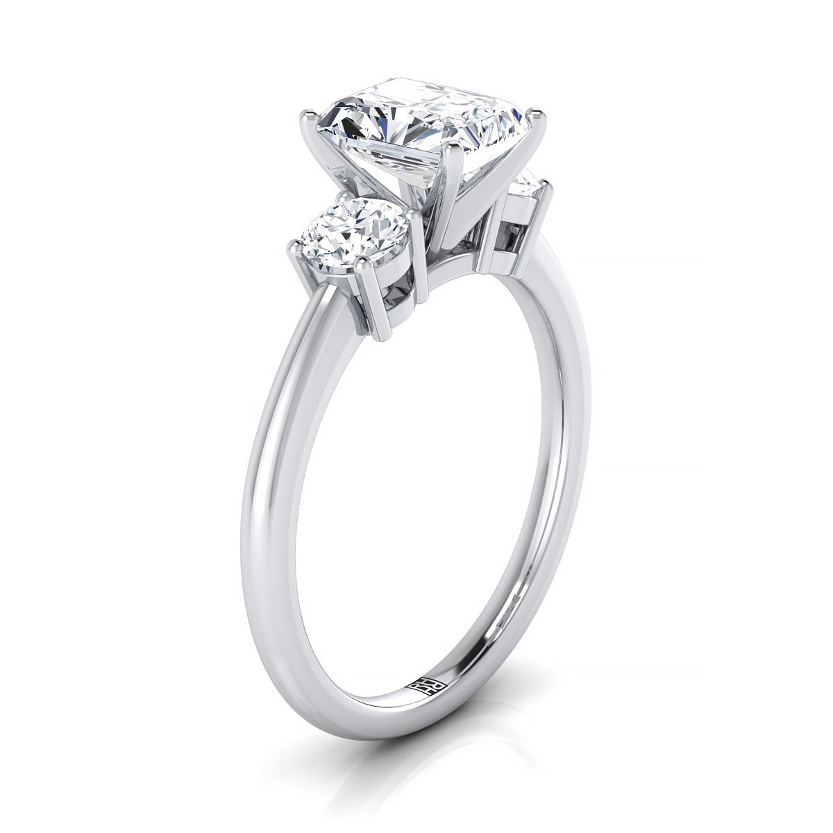 Select Three Stone Cut styling on The Anita radiant engagement ring setting | RockHer