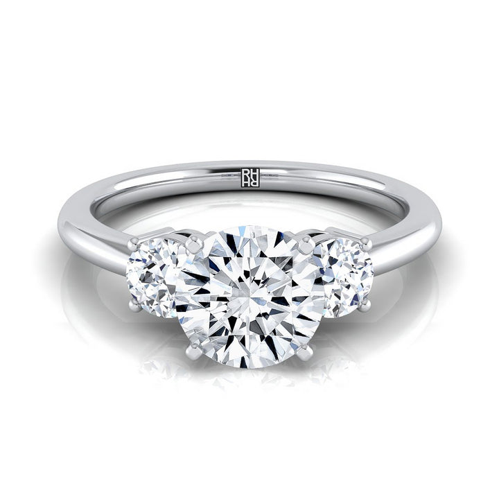 Classic Three Stone Round in 18K White Gold