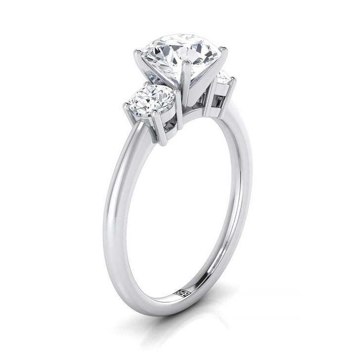 Anita Select Classic Three Stone Round Lab Diamond Engagement Ring in 14K White Gold | RockHer