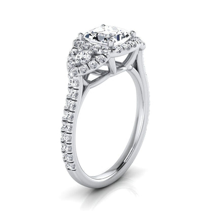 The Jennifer Select Three Stone Engagement Ring with Lab Diamond in Platinum - view 2