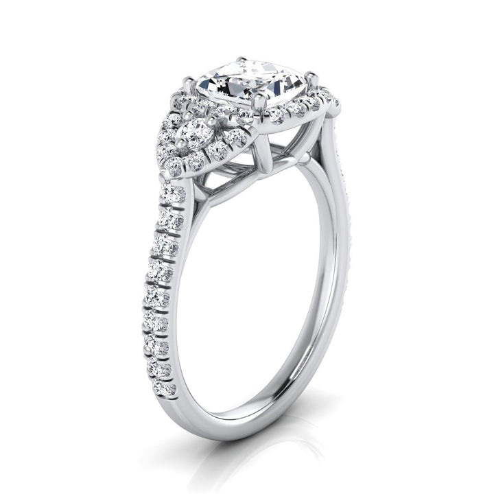 The Jennifer Select Three Stone Engagement Ring with Lab Diamond in Platinum - view 2