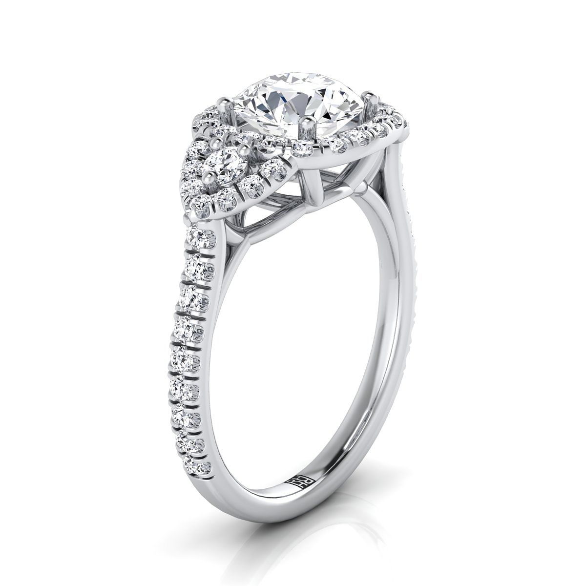 Made to order: The Jennifer round engagement ring setting in 18K White Gold | RockHer