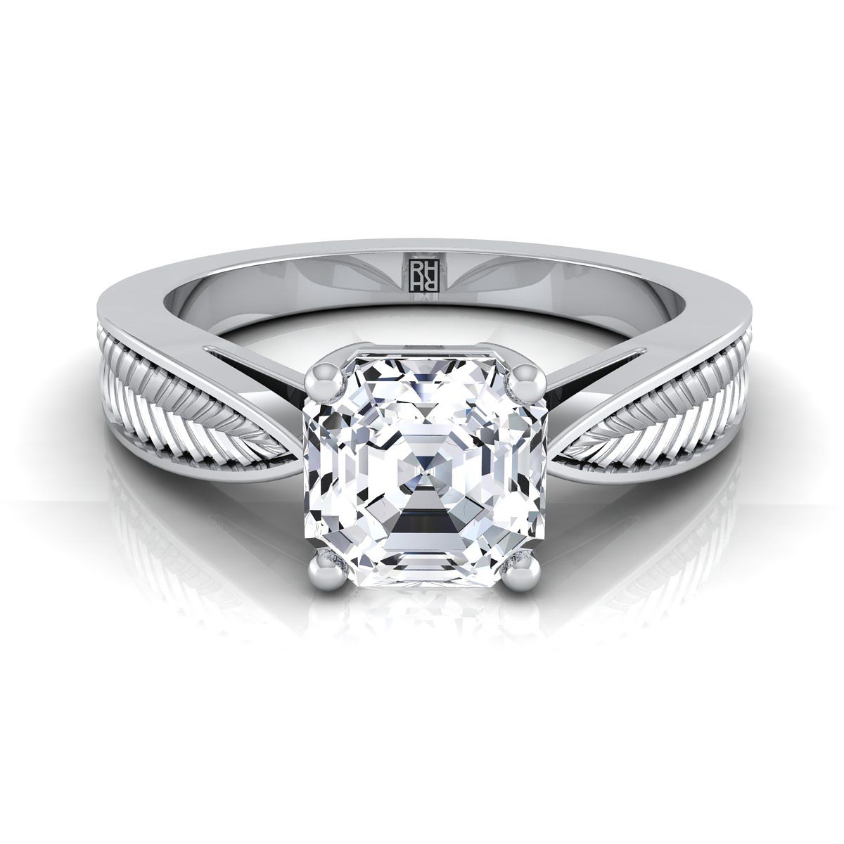 The Roberta asscher engagement ring setting in Platinum | RockHer
