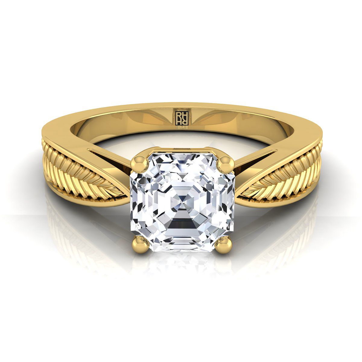The Roberta asscher engagement ring setting in 18K Yellow Gold | RockHer
