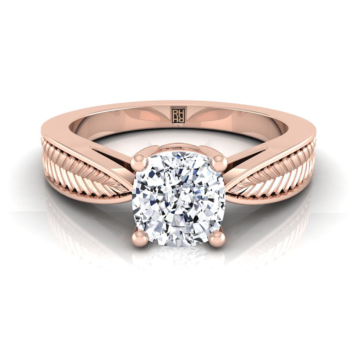The Roberta cushion engagement ring setting in 14K Rose Gold | RockHer