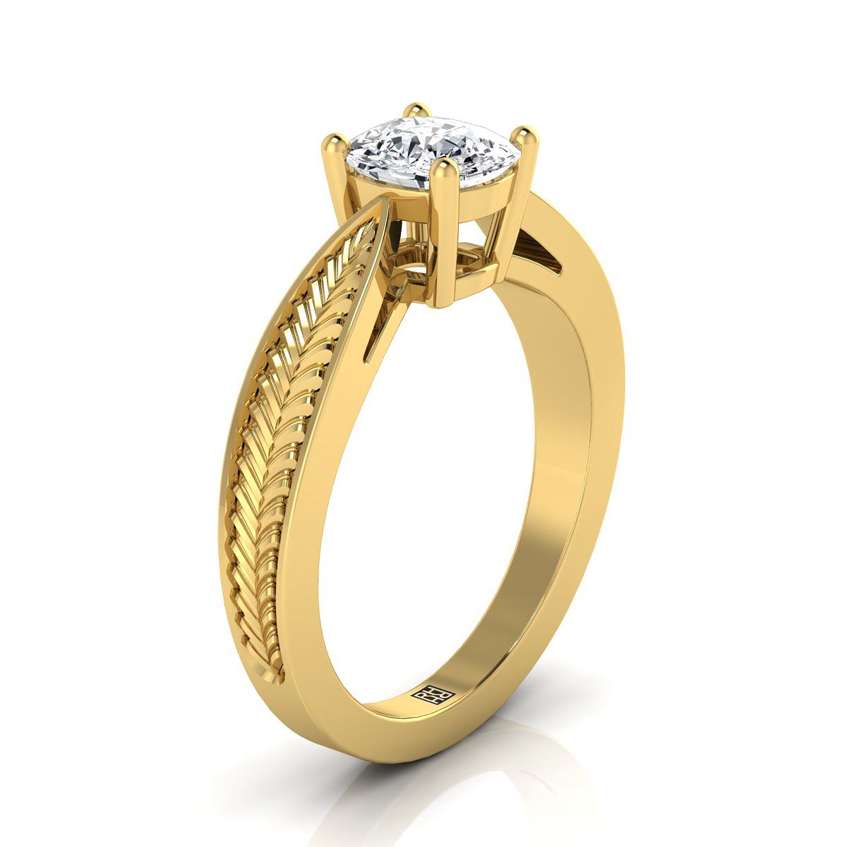 Made to order: The Roberta cushion engagement ring setting in 18K Yellow Gold | RockHer