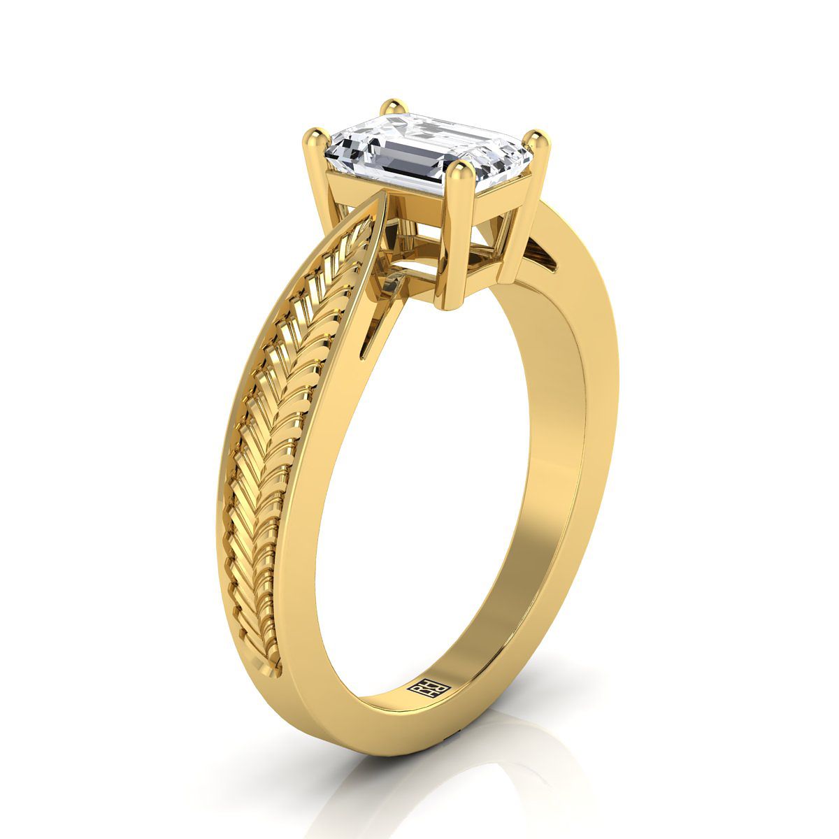 Made to order: The Roberta emerald engagement ring setting in 18K Yellow Gold | RockHer