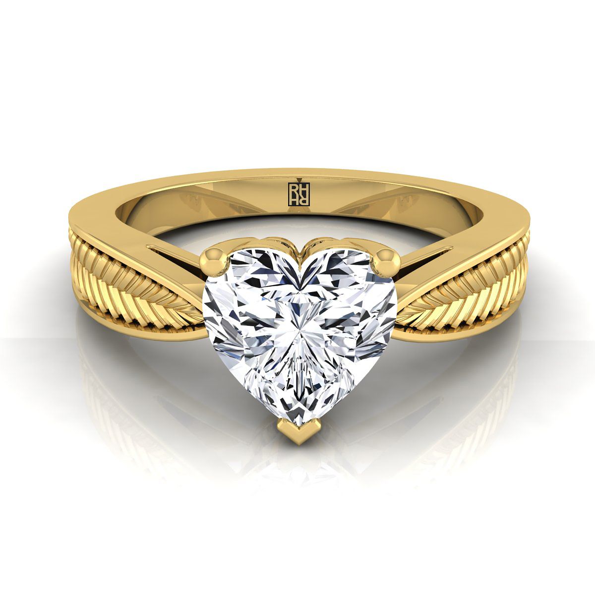 The Roberta heart engagement ring setting in 18K Yellow Gold | RockHer