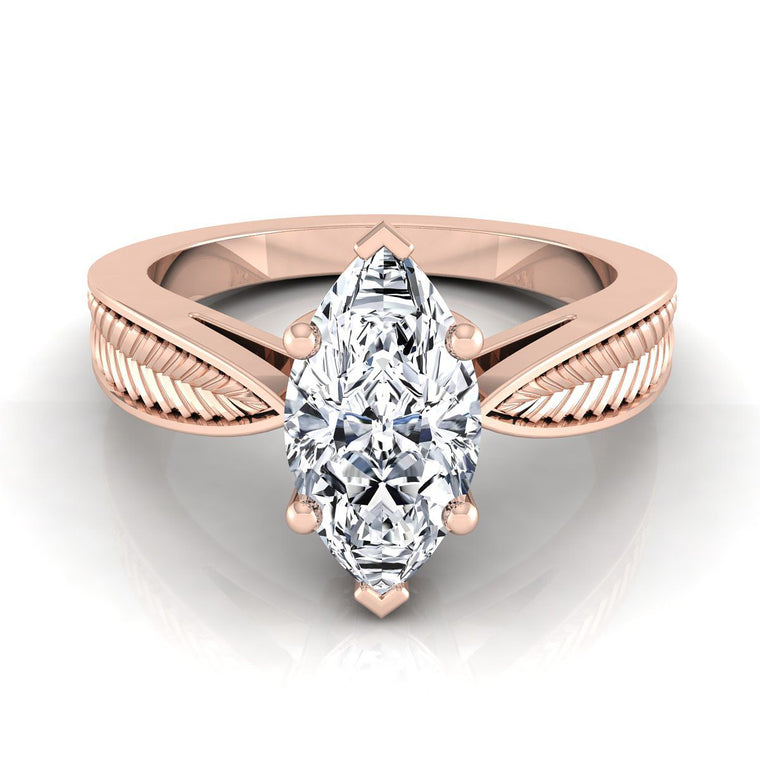 The Roberta Select Solitaire Marquise Lab Diamond Engagement Ring in 14K Rose Gold