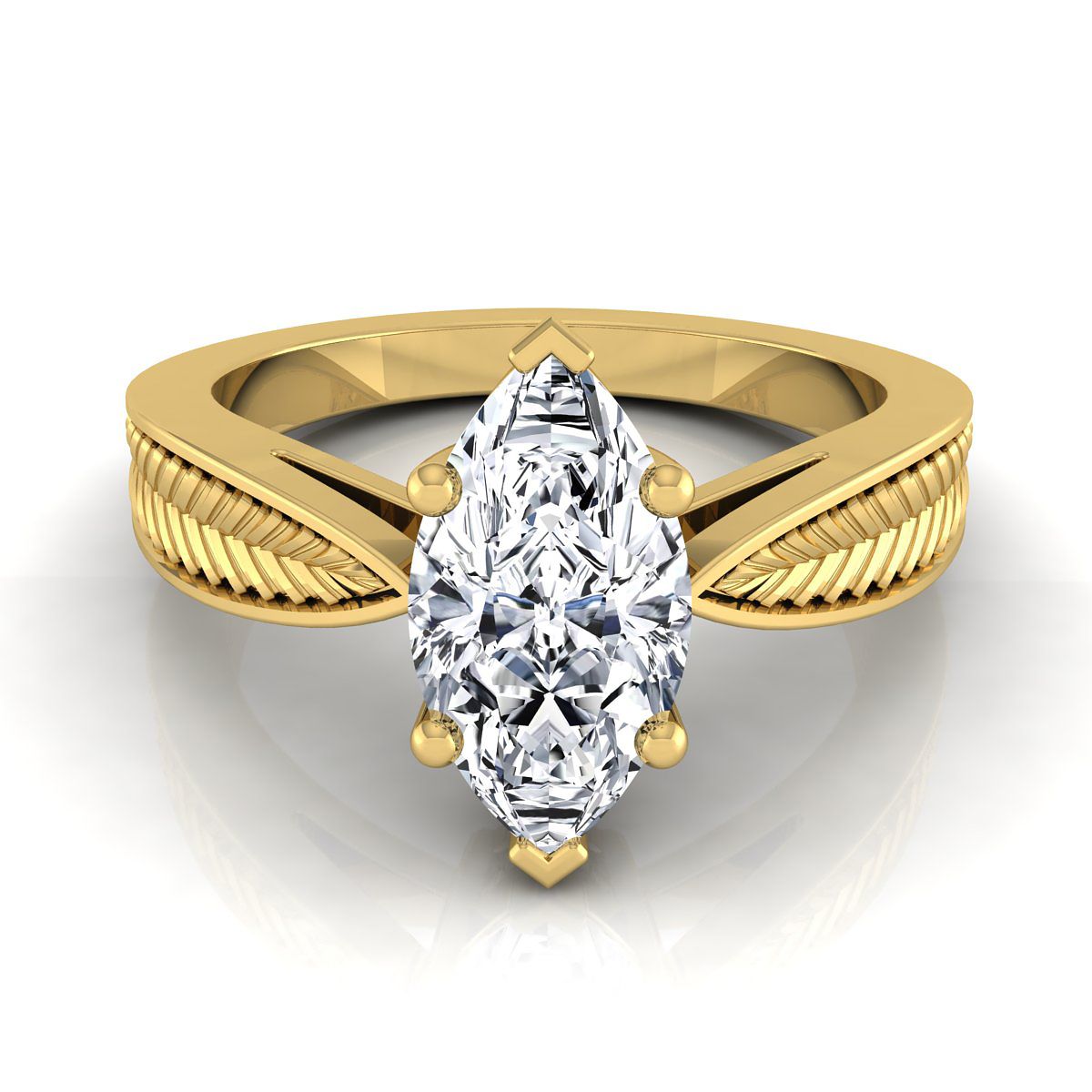 Roberta Select Solitaire Marquise Lab Diamond Engagement Ring in 18K Yellow Gold | RockHer