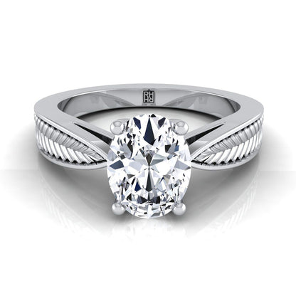 Roberta Select Solitaire Oval Lab Diamond Engagement Ring in Platinum | RockHer