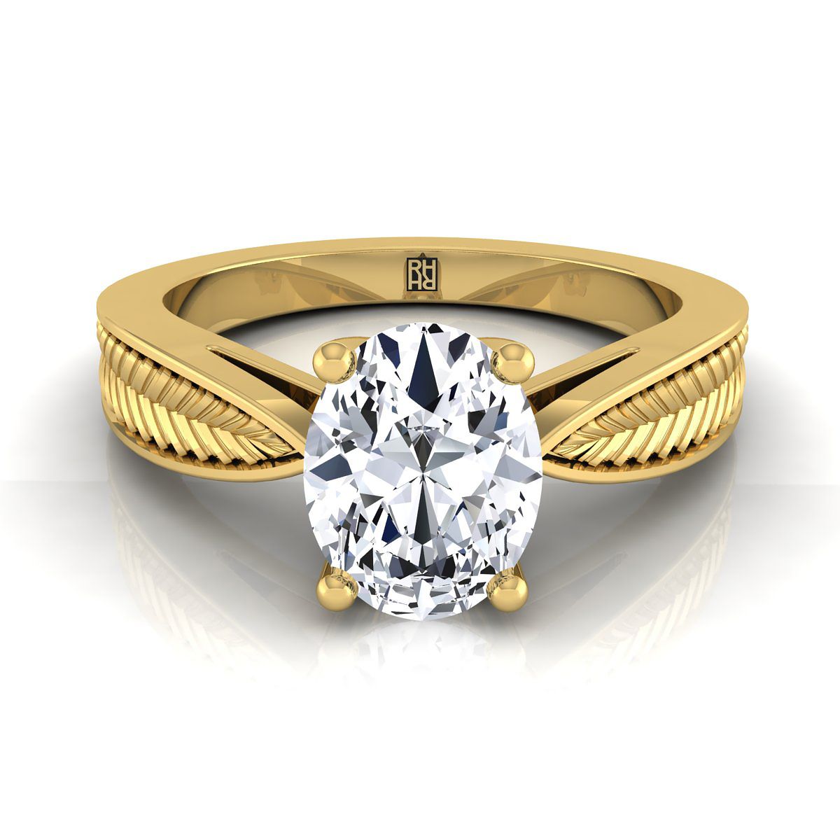Roberta Select Solitaire Oval Lab Diamond Engagement Ring in 18K Yellow Gold | RockHer