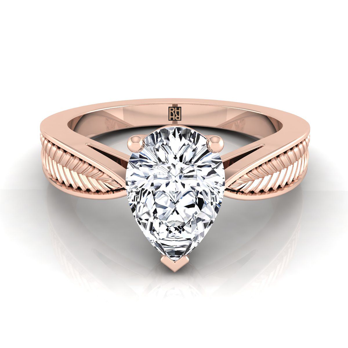 The Roberta pear engagement ring setting in 14K Rose Gold | RockHer