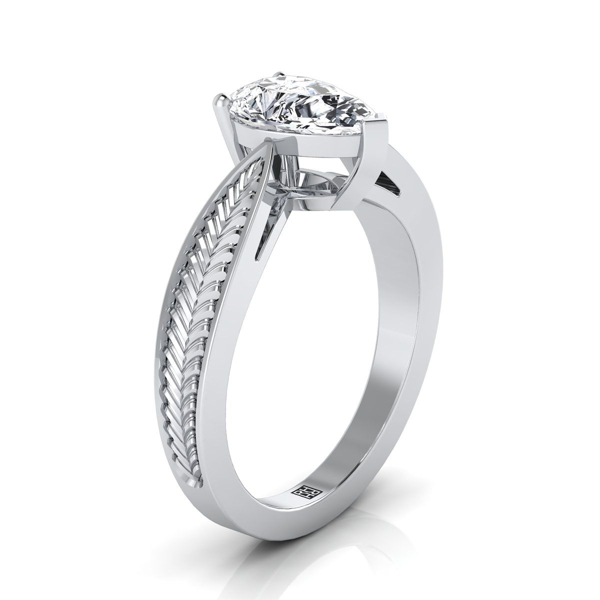 Select Solitaire styling on The Roberta pear engagement ring setting | RockHer