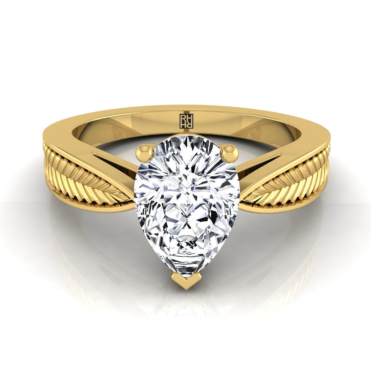 Roberta Select Solitaire Pear Lab Diamond Engagement Ring in 18K Yellow Gold | RockHer