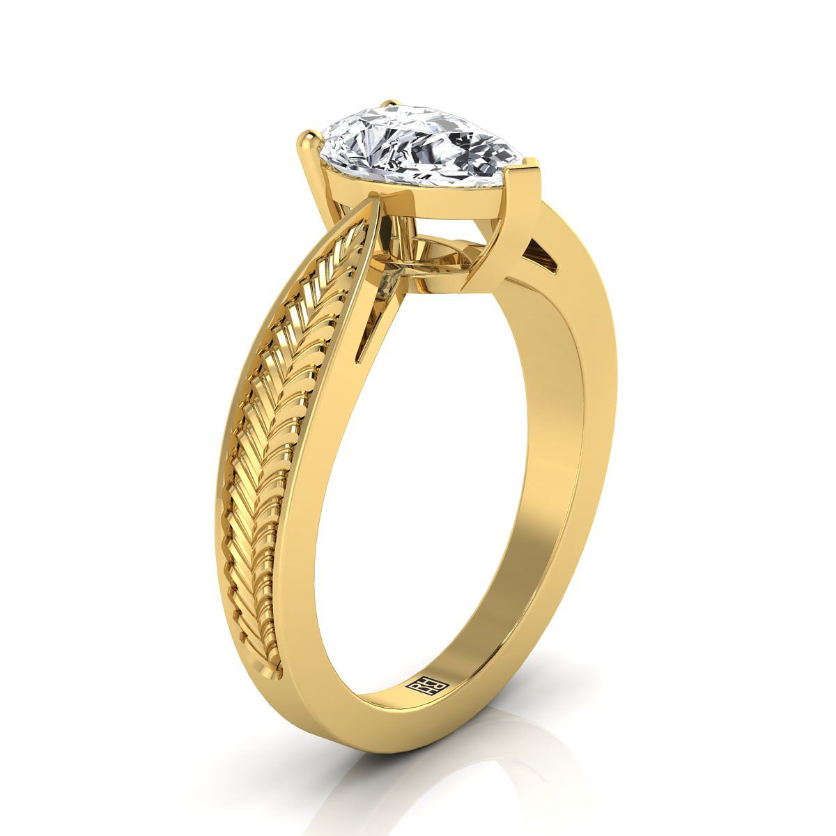 Made to order: The Roberta pear engagement ring setting in 18K Yellow Gold | RockHer