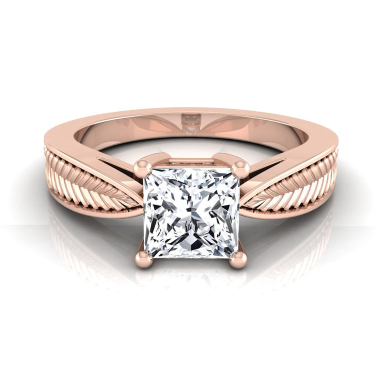 The Roberta Select Solitaire Princess Cut Lab Diamond Engagement Ring in 14K Rose Gold