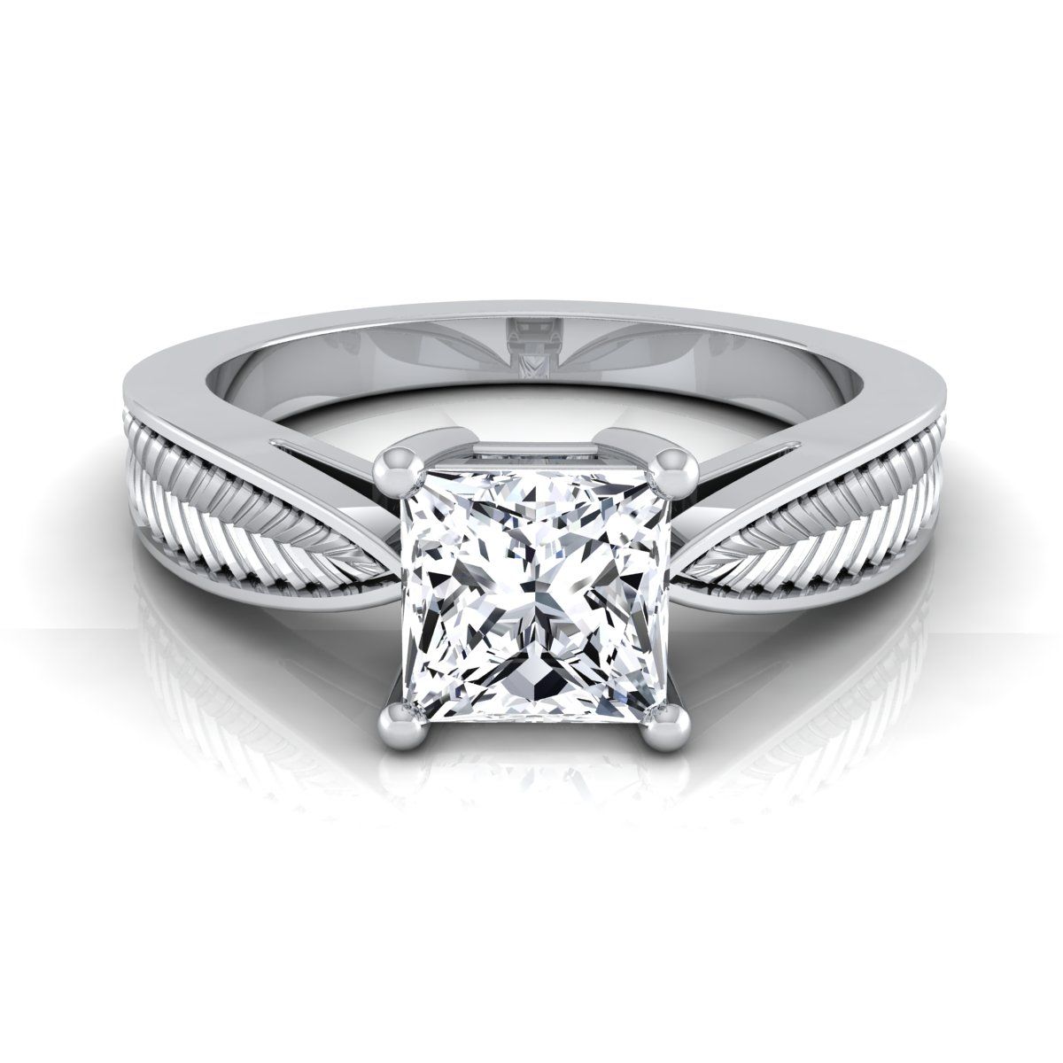 The Roberta princess engagement ring setting in Platinum | RockHer