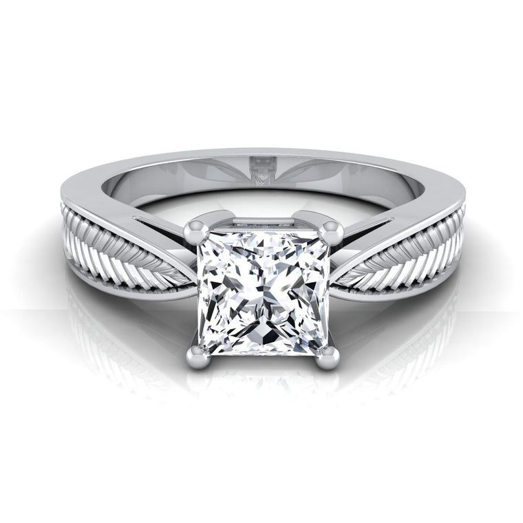 The Roberta Select Solitaire Princess Cut Lab Diamond Engagement Ring in 18K White Gold