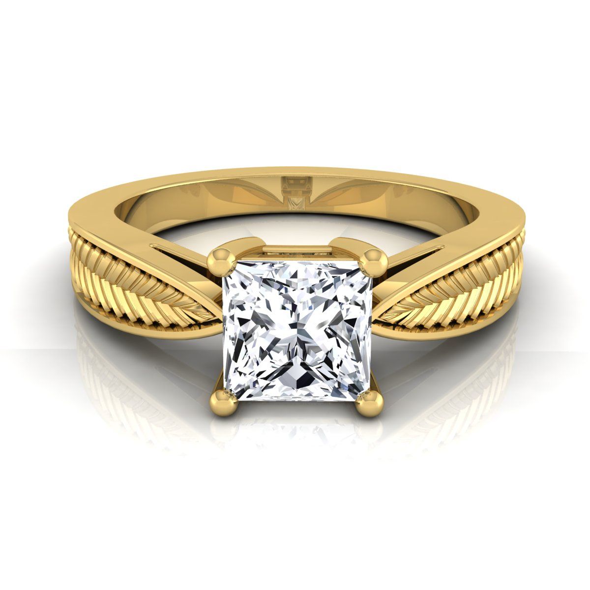 The Roberta princess engagement ring setting in 18K Yellow Gold | RockHer