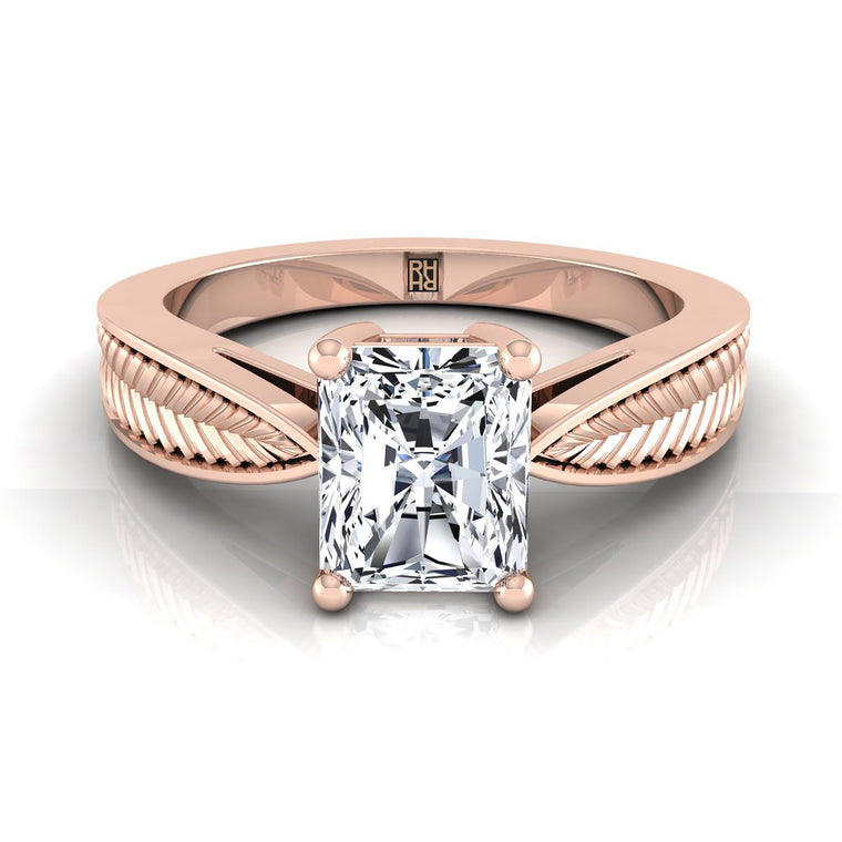 The Roberta Select Solitaire Radiant Cut Lab Diamond Engagement Ring in 14K Rose Gold