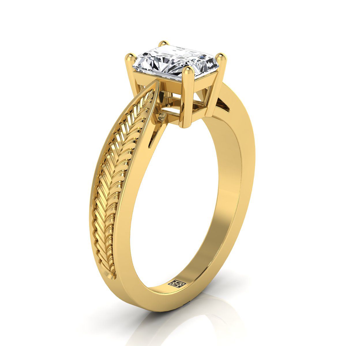 Select Solitaire Cut styling on The Roberta radiant engagement ring setting | RockHer