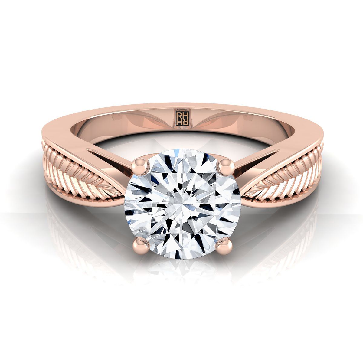 The Roberta round engagement ring setting in 14K Rose Gold | RockHer