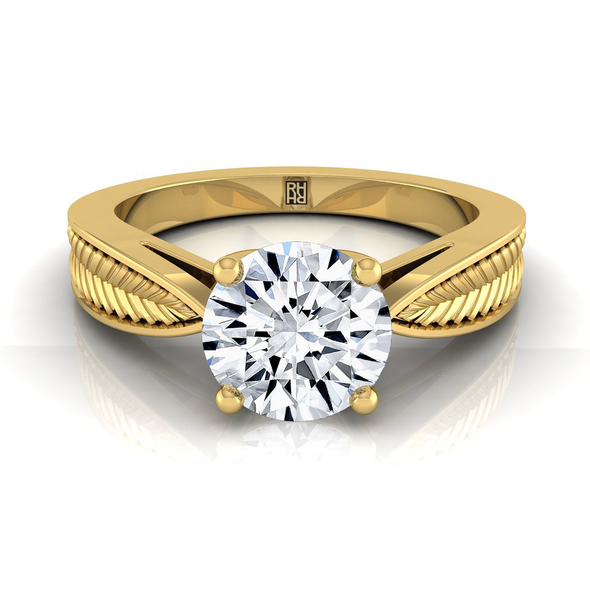 Roberta Select Solitaire Round Lab Diamond Engagement Ring in 18K Yellow Gold | RockHer