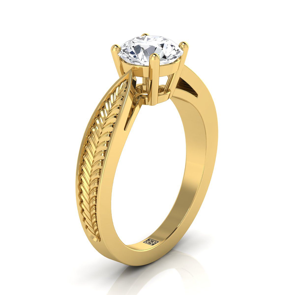 Made to order: The Roberta round engagement ring setting in 18K Yellow Gold | RockHer